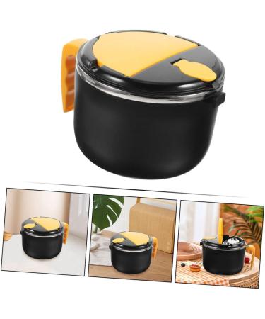 Zerodeko Instant Noodle Bowl Salad Bowl Ramen Soup Bowl with Tableware Insulated Bowl Stainless Steel Gaiwan Black 18.5X14.5CM - Buy Online on GoSupps.com
