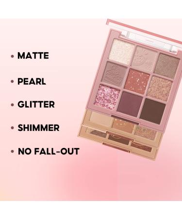 9 Color Longlasting Nude Eyeshadow Palette - Matte Shimmer & Glitter for Stunning Daily Strawberry Makeup - Buy Online on GoSupps.com