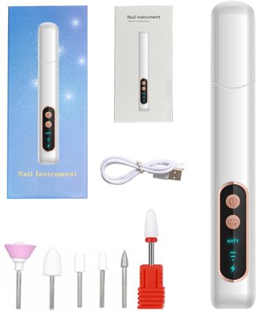 Electric Nail Drill Rechargeable Nail Drill Kit with 12 Drill Bits Nail Drill Machine 3 Speeds Multifunctional Nail Drill for Home Salon Travel White Nail Drills - Buy Online on GoSupps.com