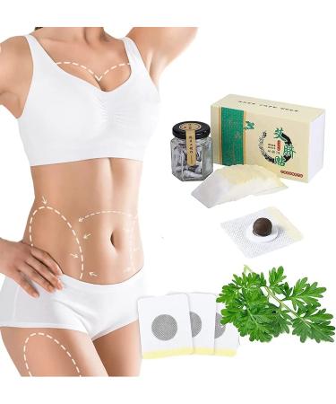 60Pcs Moxibustion Belly Button Stickers, Natural Wormwood Essence Pills and Belly Sticker Wormwood Belly Button Stickers for Belly Button Care