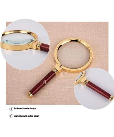 10X Handheld Portable Magnifier Optics Acrylic Optical Lens High Definition Suitable for Old People Reading Newspapers Magazines Improving Children's Daily Life Gold 80mm Made in China - Buy Online on GoSupps.com
