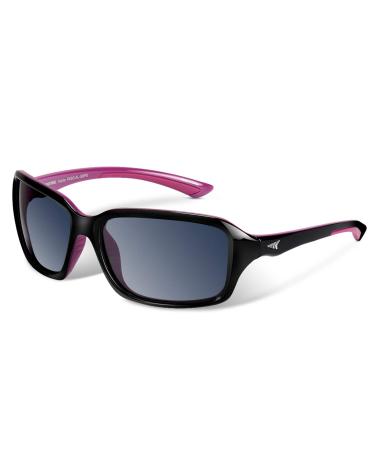 KastKing Alanta Polarized Sport Sunglasses for Men and Women, Ideal for Driving Fishing Cycling and Running,UV Protection Frame:gloss Black&purple / Lens:smoke