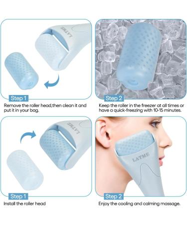 LATME Ice Roller for Face Eyes Womens Gifts Face Massager Roller Puffiness Migraine Pain Relief and Minor Injury (Smoggy Blue) - Buy Online on GoSupps.com