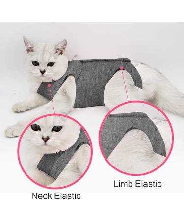 Lianzimau Katzenbody - Soft Anti-Licking Post-Op Clothing for Cats & Dogs | E-Neck Band | Gray | M Size - Buy Online on GoSupps.com