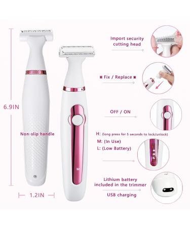 Zoushinn Electric 3-in-1 Women's Shaver & Bikini Trimmer - Wet/Dry, Painless, Waterproof - Buy Online on GoSupps.com