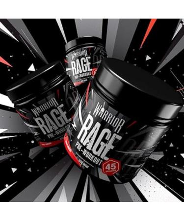 Warrior Rage Pre Workout Powder 392g - High Caffeine Energy & Focus - Savage Strawberry Flavor - 45 Servings - Buy Online on GoSupps.com