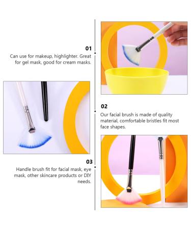 FRCOLOR 8pcs Fan Mask Brush Set - Soft Makeup Applicator Tools for Beauty & Facial Care - Ideal for Masks & Cosmetics - Black & White 15.5x4.5cm - Buy Online on GoSupps.com