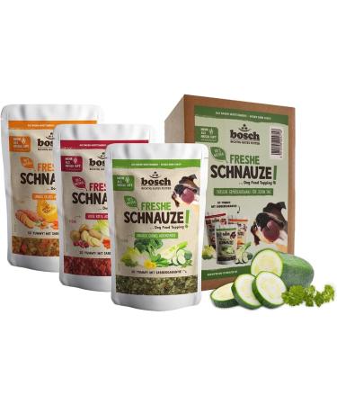 Bosch Freshe Schnauze - Pack of 6 x 200g Vegetable Tins - Mix of Red Green and Yellow Toppings for Dog Food - Suitable for Dry and Wet Food - Buy Online on GoSupps.com