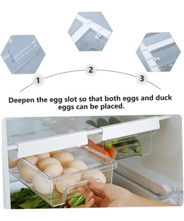 RORPOIR 1pc Refrigerator Storage Basket Clear Fridge Storage Container Fridge Food Keeper White re-usable - Buy Online on GoSupps.com