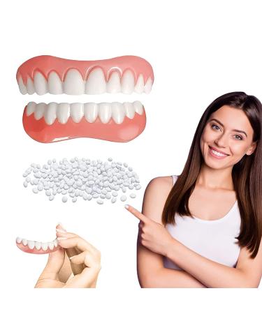 Fake Teeth -Top and Bottom veneers for Cosmetic Teeth  Protect Your Teeth and Refresh Your Smile from The Comfort of Your Home Protect Your Teeth and Regain Confident Smile  Natural Shade v1