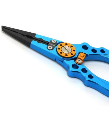 Fishing Pliers Saltwater Braid Cutter | Hook Remover Aluminum Needle Nose Slit Ring Pliers with Sheath and Lanyard | Fishing Gifts for Men (Blue) - Buy Online on GoSupps.com