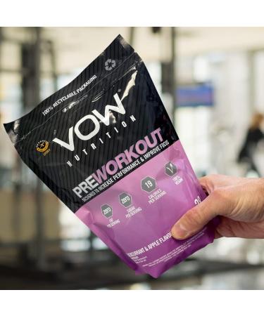VOW Pre Workout Advanced Complex with Creatine, Beta Alanine, and Caffeine - Improve Energy & Focus - Blackcurrant & Apple Flavor - Buy Online on GoSupps.com