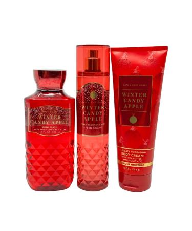 Bath & Body Works Winter Candy Apple 3-Piece Gift Set - Holiday Body Wash Mist & Cream with Red Bow | Perfect for Gifts - Buy Online on GoSupps.com