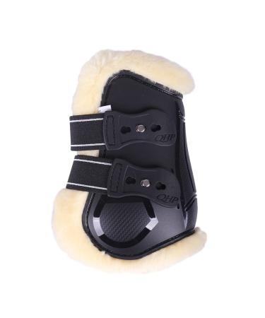 QHP Ontario fetlock boots with faux fur lining and quick fasteners (pony black) Pony Black