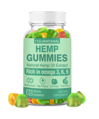 Hemp Gummies Natural Organic Omega Gummies Vegan Low Sugar 1 Pack(Banana)