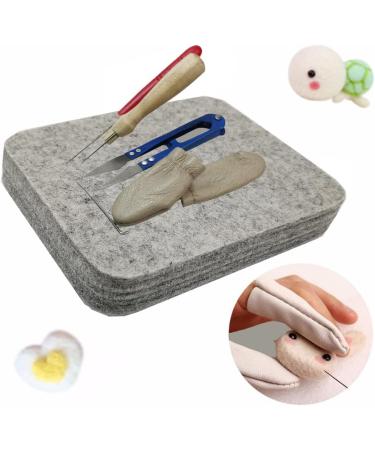 Wool Needle Felting Pad with Leather Finger Guards - Eco-Friendly 6x6 inch Base for Precision Projects - Buy Online on GoSupps.com