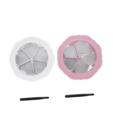 minkissy 2 Sets Portion Tray Makeup Eyeshadow Empty Highlight Case Cosmetics Highlighters Empty Lip Empty Eyeshadow Lipgloss Eyeshadow Lipstick Storage Case Magnetic Plastic Abs Paint Tray