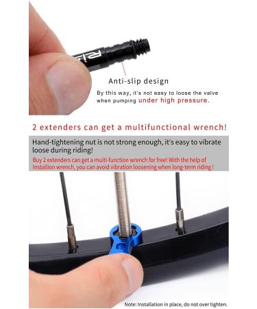Bike Bicycle Tubeless Presta Valve Extender Extension Pack (2pcs) 45mm & 80mm - Removable Core Wrench Included - Buy Online on GoSupps.com