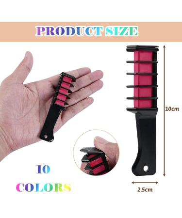 10-Piece Washable Hair Color Comb Set for Kids | Temporary Hair Chalk for Christmas & Halloween Parties - Buy Online on GoSupps.com