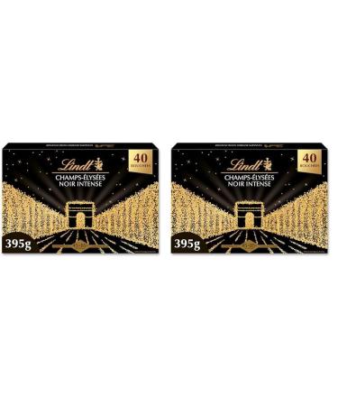 Lindt - Bo te CHAMPS- LYS ES Noir Intense - Assortiment de Chocolats Noirs de 45% 85% de taux de Cacao Intenses Croustillants et Onctueux - Id al pour No l 395g (Lot de 2) Noir Intense Moyen 395g (Lot de 2)