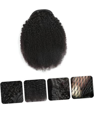 minkissy 1 Pc Curl Horse Tail Black Wigs Drawstring Hairpiece Wrap Curly Hair Extension Curly Ponytail Bun Curly Ponytail Extension Wavy Ponytail Extension Woman Real Hair Hairpin Braid 50.8X26cm As Shown C - Buy Online on GoSupps.com
