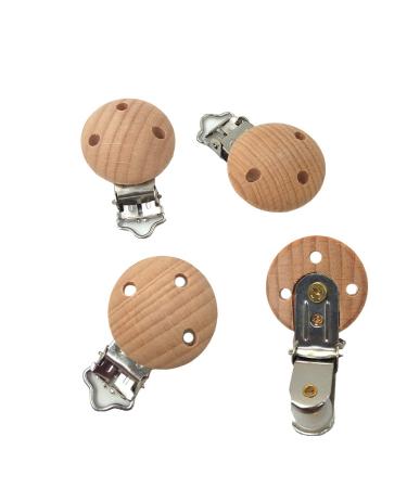 Natural Beech Wood Pacifier Clips Holder Teething Grasping Suspender Clips Charm DIY Pacifier Chain Teether Accessory (15pcs)