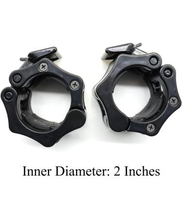 Tioamy Dumbbell Closures & Barbell Collars - Olympic Weightlifting Clamps (50mm) - Gym Equipment - 1 Pair Black - Buy Online on GoSupps.com