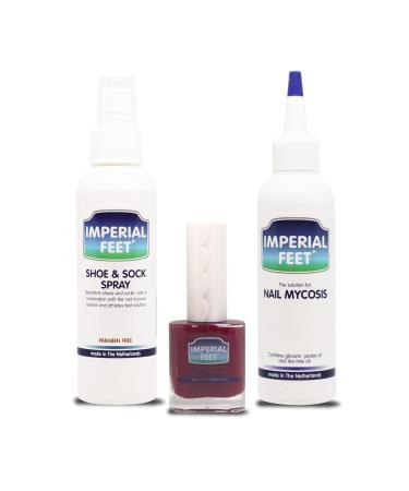 Ultimate Nail Fungus Treatment Set - Fungal nail treatment with Preventive Anti-fungal Shoe and sock Spray and red Nail Polish