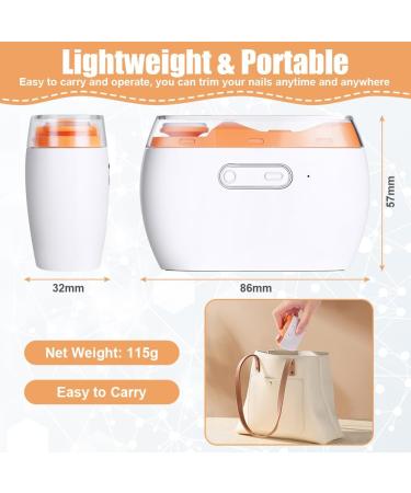 LOPHE 2 in 1 Electric Nail Clippers Cordless Rechargeable Automatic Nails Trimmer with LED Light and Nail Scraps Storage Safety Electric Fingernail Cutter for Adults Children and Elders White+ Orange - Buy Online on GoSupps.com