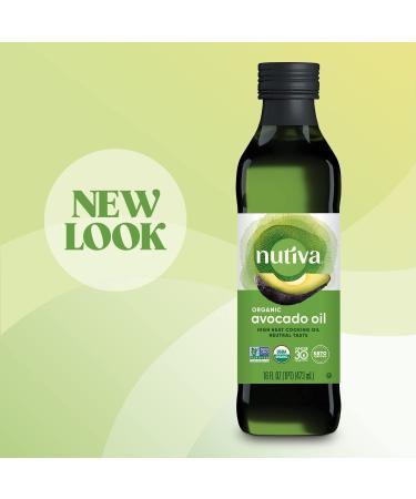 Nutiva Organic Steam-Refined Avocado Oil 16 Fl Oz - 100% Pure, USDA Organic, Non GMO - Ideal High-Heat Oil for Cooking, Frying - Whole 30, Keto, Paleo Approved - Neutral Flavor - (1 Pack) - Buy Online on GoSupps.com