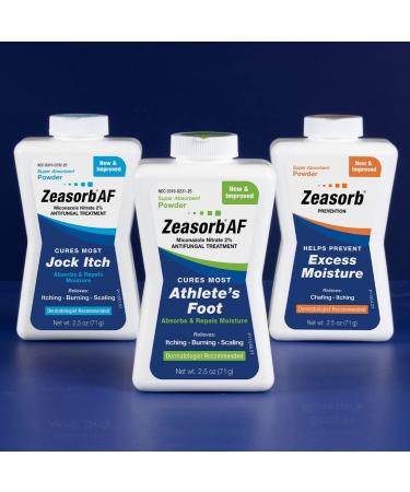 Zeasorb AF Jock Itch Powder 2.5 Oz - Super Absorbent Relief for Scaling and Burning - Buy Online on GoSupps.com