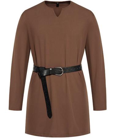 Buy Rumaozia Men's Middle Ages Cotton Tunic | Viking Shirt for Halloween Cosplay - Adlige Tunika & Warrior Costume - Buy Online on GoSupps.com