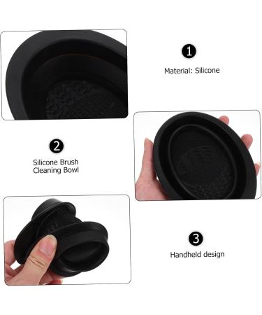 FRCOLOR Cleanser of makeup brush foundation brush cleaner pad foldable makeup brush bowl brush scrubber holder makeup brush washing bowl makeup gadgets creative brush not hurt Silica gel - Buy Online on GoSupps.com