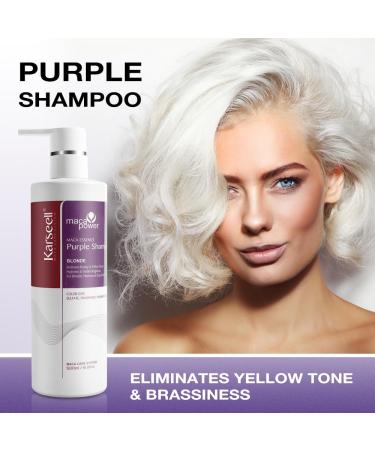 Buy Karseell Maca Power Purple Shampoo - Neutralizes Brass & Yellow Tones for Blonde Silver & Gray Hair - 16.90 oz (500ml) | International Shipping - Buy Online on GoSupps.com