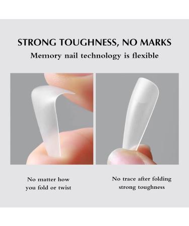 500PC Long Coffin Nail Tips - Ballerina Full Cover Press On Nails | 10 Sizes for DIY Nail Salon - Buy Online on GoSupps.com