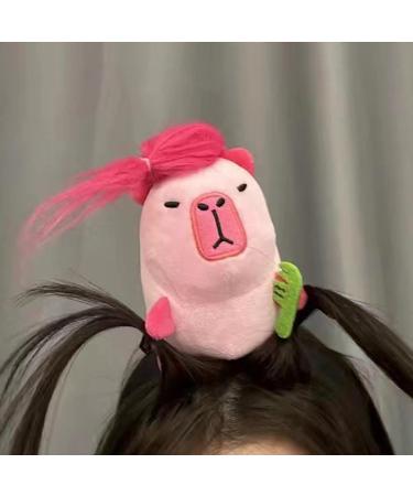 Capybara Skin Care Headband Animal Headband Plush Capybara Spa Hairband Cute Plush Headband Wide Headband Women's Spa Makeup Headband for Washing Face Pink - Buy Online on GoSupps.com