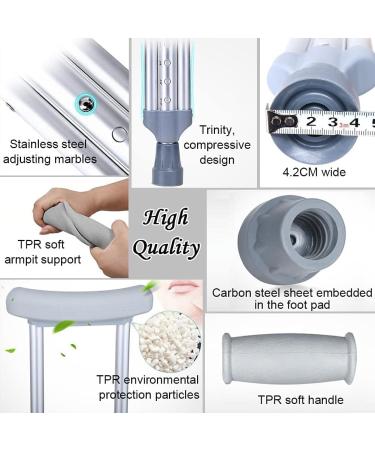 Crutches for Adults Underarm Aluminum Crutches Forearm Crutches Crutches for Armpits Crutches for Walking for Broken Bones Elderly Disabled Shock Absorber Height Adjustable 1 Journey - Buy Online on GoSupps.com