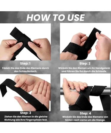 Buy Nalo Padded Lifting Straps - Professional Strength Training Straps for Deadlifts & Bodybuilding - Unisex Black - Buy Online on GoSupps.com