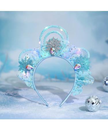 IYOU Sknowflake Headband Blue Light up Hair Hoop Costume Christmas Hair Accessories for Girls - Buy Online on GoSupps.com