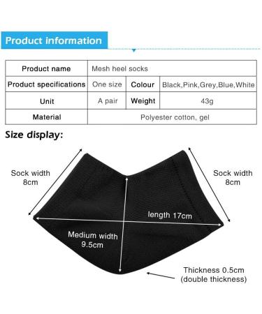 Comfortable Heel Protection Socks for Plantar Fasciitis & Heel Spurs | Soft Gel Compression Socks for Men & Women - Black - Buy Online on GoSupps.com