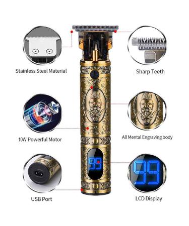 Suttik Professional T-Blade Hair Clippers for Men - Gold Knight Close-Cutting Trimmers, Cordless and Barber-Approved - Buy Online on GoSupps.com