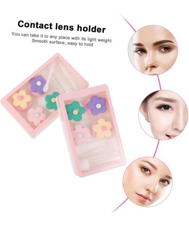Homsfou 2er Box Invisible Pocket Colored Contact Lens Container - Cute Travel Holder for Eye Lenses - Pink Organizer Case - Buy Online on GoSupps.com