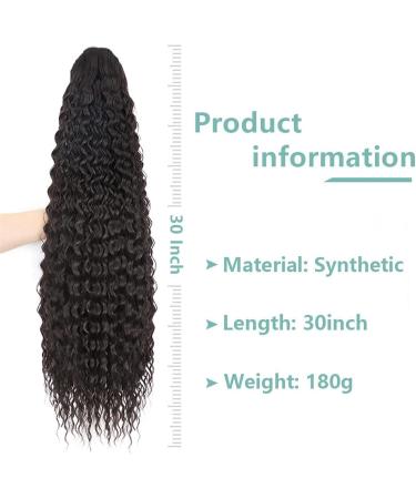 Ponytail Extension 24/30inch Long Kinky Curly Ponytail Extensions Synthetic Drawstring Curly Hair Extension Ponytails Clip in Natural Hair Ponytail Extensions for Women Ponytail Hair Extension (Color 30inch 4 - Buy Online on GoSupps.com