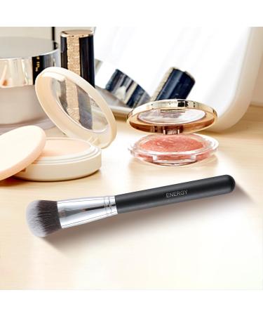 ENERGY Foundation Brush for Liquid Makeup Professional Vegan Makeup Brush for Foundation Powder Contour Bronzer Blending Contouring Dense Soft Face Brush Black 200 - Buy Online on GoSupps.com