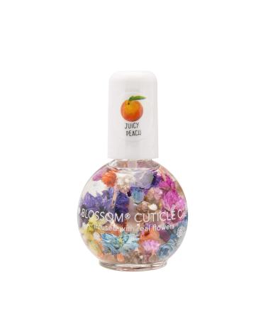 Blossom Scented Cuticle Oil (0.42 oz) infused with REAL flowers - made in USA (Juicy Peach)