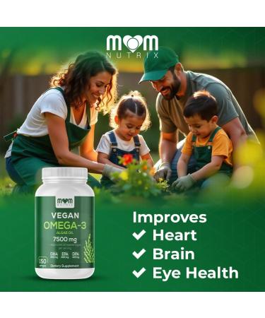 Fish Oil Alternative - Vegan Omega 3 Supplement Algae Oil DHA EPA DPA - Plant Based Omega 3 Fatty - Organic & Non-GMO - 150 Softgels - Buy Online on GoSupps.com