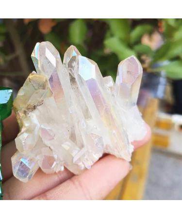 Natural Crystal 70grams Natural White Angel Crystal Cluster Electroplating Titanium Coating Quartz Cluster Power Crystal - Buy Online on GoSupps.com