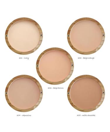 Buy Zao Vegan Compact Powder 9g - Natural Opaque & Matte - Refillable No. 303 Apricot Beige | Eco-Friendly Beauty - Buy Online on GoSupps.com