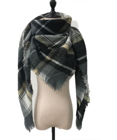 Shop Hanxiulin Ladies Printed Neckerchief Scarf - Wool Neck Warmer & Triangular Casual Wrap in Green | International Shipping Available - Buy Online on GoSupps.com