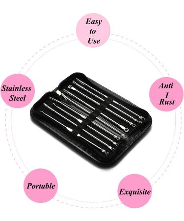 Blackhead Remover Tool 9 PCS Stainless Steel Pimple Comedone Extractor Tools Blackhead Remover Tools Pimple Extractor Needle Deep Blemish Removers for Nose Face Skin Pimple Popper Kit with Leather Case - Buy Online on GoSupps.com